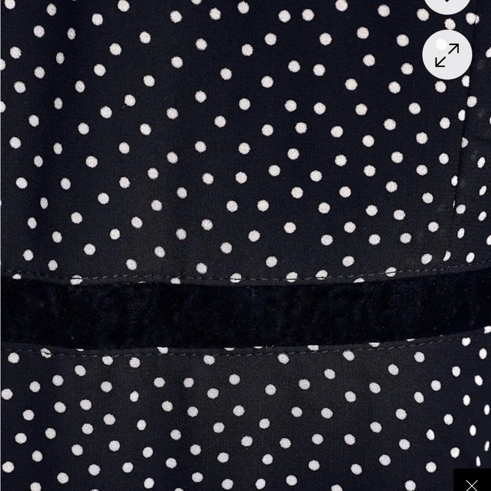 NWT Lulus Floral To See Black Polka Dot Long Sleeve Mini Dress - Size Small - Picture 5 of 5